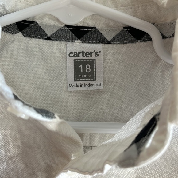 Carter’s Train White Button Down Collar Shirt - Picture 4 of 4